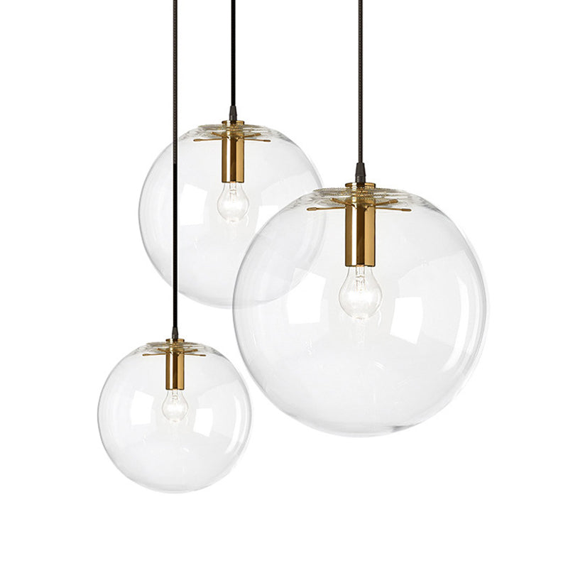 Minimalist Style Globe Ceiling Pendant Light Glass Dinning Room Hanging Pendant Light Clearhalo 'Ceiling Lights' 'Pendant Lights' 'Pendants' Lighting' options 2602821