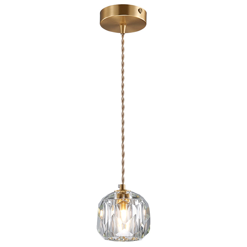 Globe Shape Pendant Lighting Fixture Contemporary Style Crystal Gold Hanging Lamp Kit Clearhalo 'Ceiling Lights' 'Pendant Lights' 'Pendants' Lighting' 2602863