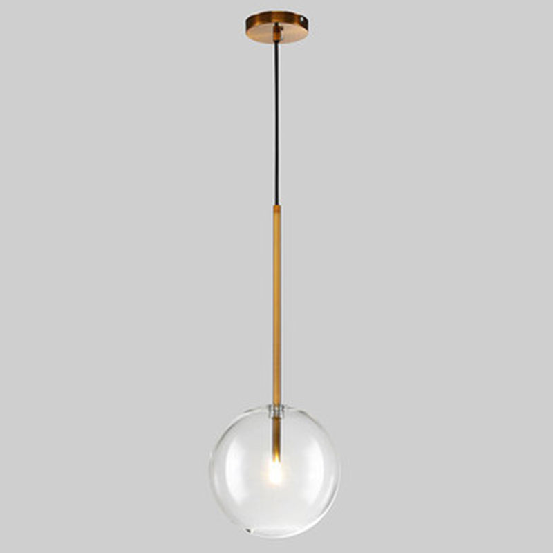 Globe Glass Hanging Light Fixture Minimalist Style Gold Pendant Lighting Fixture Clearhalo 'Ceiling Lights' 'Pendant Lights' 'Pendants' Lighting' 2603761