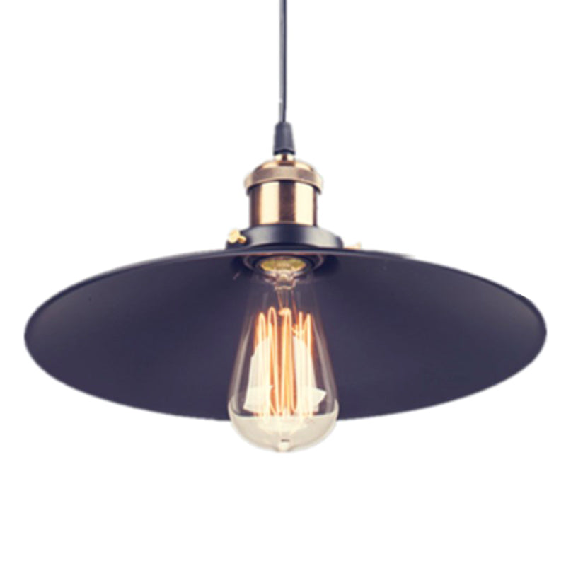 Metal Black Pendant Lighting Fixture Saucer Industrial Style Hanging Pendant Light Clearhalo 'Ceiling Lights' 'Pendant Lights' 'Pendants' Lighting' 2603834