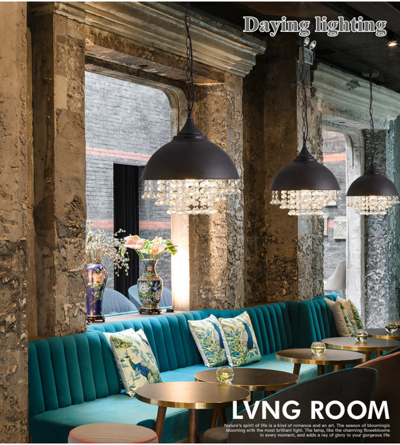 Dome Shade Metal Pendant Lighting Fixture Vintage Style Restaurant Hanging Pendant Light Clearhalo 'Ceiling Lights' 'Pendant Lights' 'Pendants' Lighting' 2603854