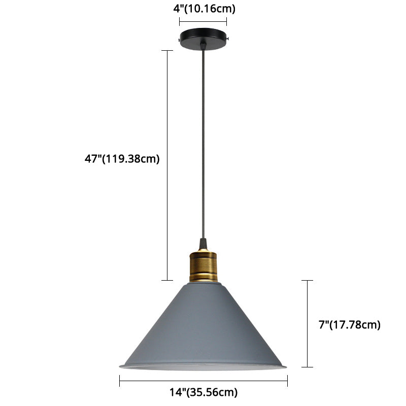 Nordic Style Conical Hanging Pendant Lamp Metal Restaurant Down Lighting Pendant Clearhalo 'Ceiling Lights' 'Pendant Lights' 'Pendants' Lighting' 2604315