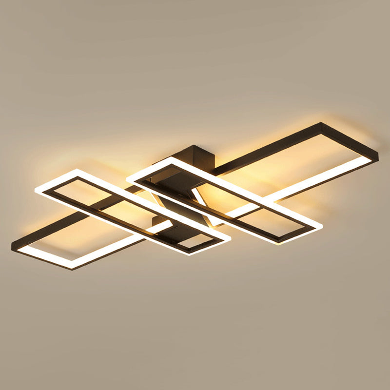 Traverse Semi Flush Mount Light Fixture Contemporary Metal Ceiling Light Fixture for Living Room Clearhalo 'Ceiling Lights' 'Close To Ceiling Lights' 'Lighting' 2605668