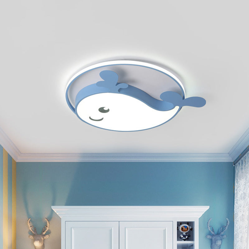 Whale Flush Mount Ceiling Light Kids Acrylic Ceiling Flush Mount for Bedroom Blue Clearhalo 'Ceiling Lights' 'Close To Ceiling Lights' 'Lighting' 2605839