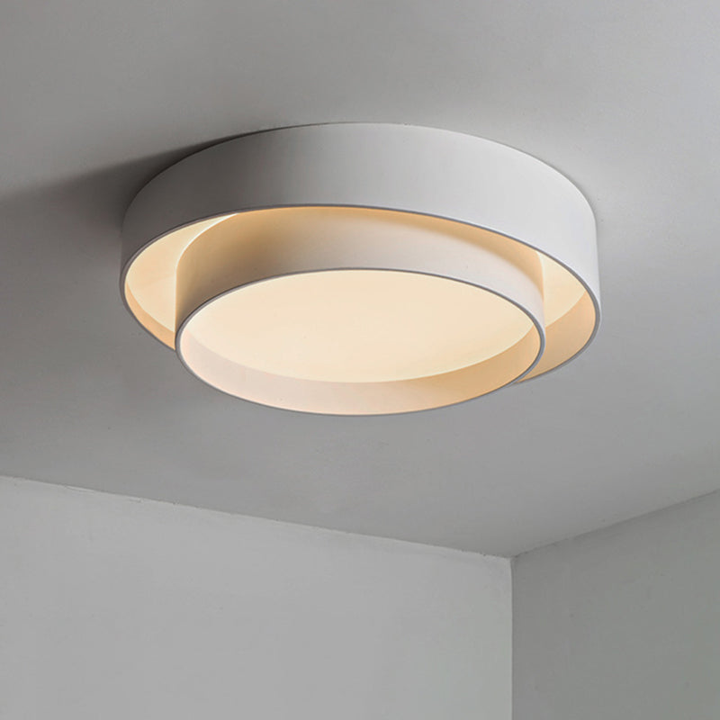 White Metal Circular Flush mount Ceiling Lamp Nordic Style LED Flush Mount Lighting for Bedroom Clearhalo 'Ceiling Lights' 'Close To Ceiling Lights' 'Lighting' 2609755