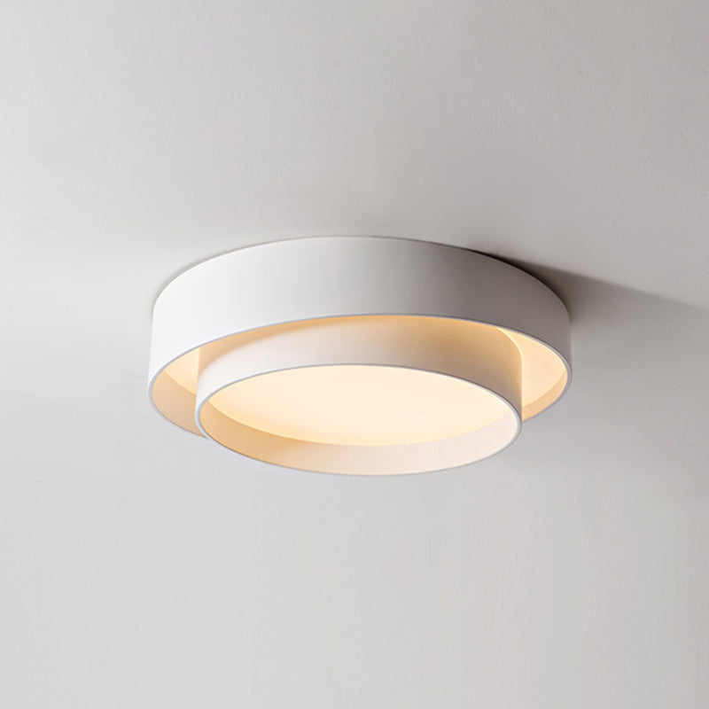 White Metal Circular Flush mount Ceiling Lamp Nordic Style LED Flush Mount Lighting for Bedroom White 16