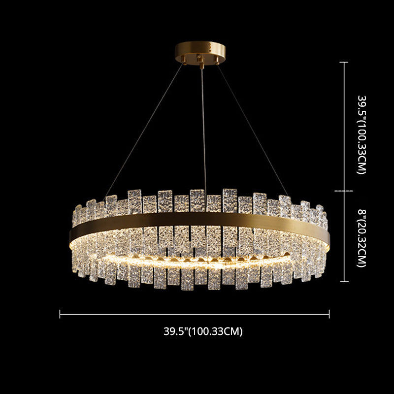 Art Deco Chandelier Gold Metal Crystal Round LED Pendant Lamp Best Lighting for Living Room Clearhalo 'Ceiling Lights' 'Pendant Lights' 'Pendants' Lighting' 2609948