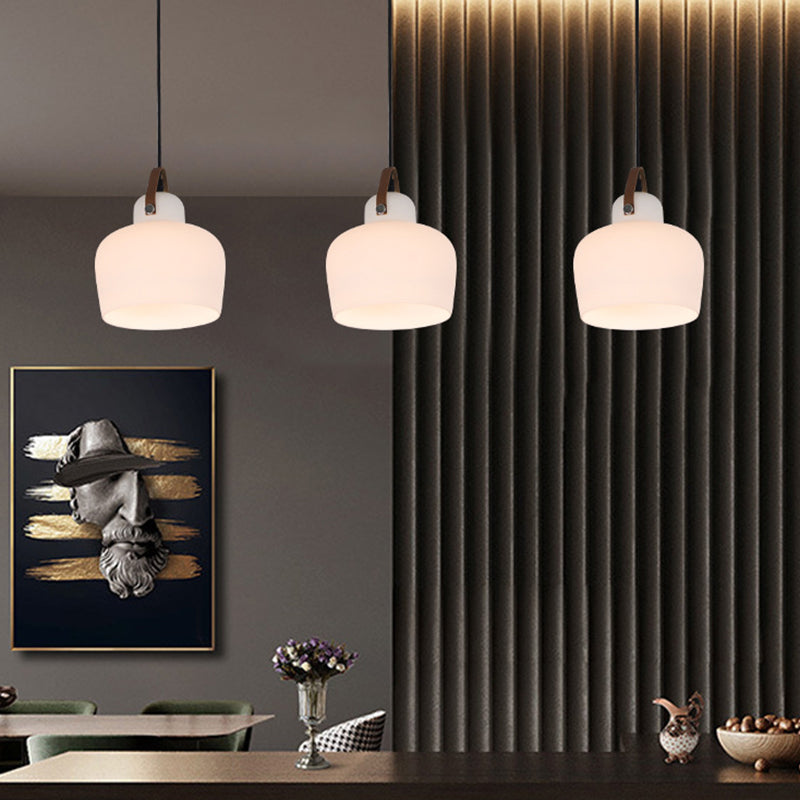 White 1 Light Bell Pendant Lamp Modern Minimalist Glass Hanging Lamp for Living Room Clearhalo 'Ceiling Lights' 'Pendant Lights' 'Pendants' Lighting' 2610150