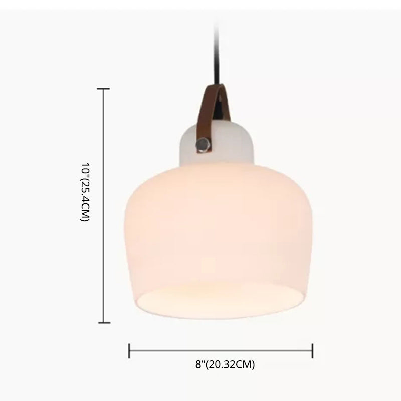 White 1 Light Bell Pendant Lamp Modern Minimalist Glass Hanging Lamp for Living Room Clearhalo 'Ceiling Lights' 'Pendant Lights' 'Pendants' Lighting' 2610154