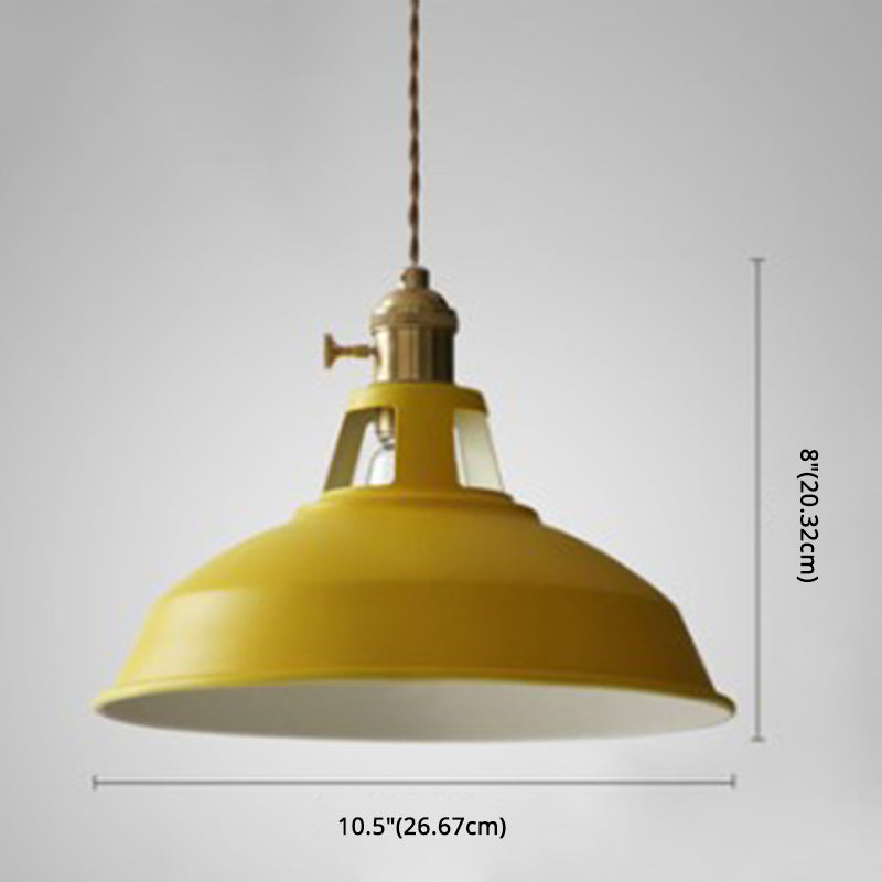 Kitchen Barn Metal Shade Pendant Lamp 1 Light Nordic Style Macaron Colored Hanging Lamp Clearhalo 'Ceiling Lights' 'Pendant Lights' 'Pendants' Lighting' 2612153