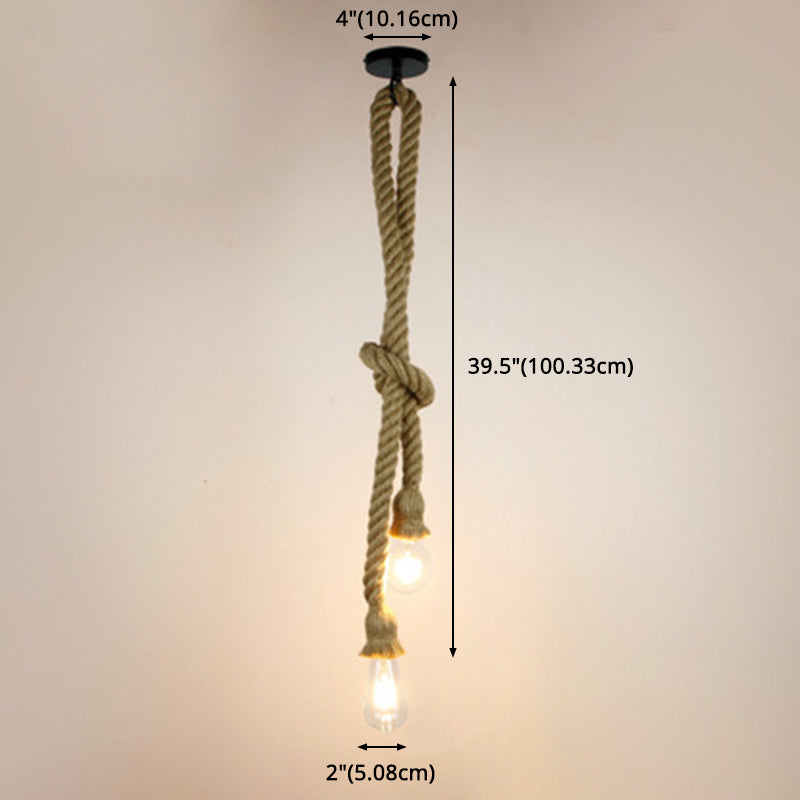 Natural Hemp Rope Hanging Light Retro Industrial Bare Bulb Single Light Ceiling Pendant for Bar Coffee Shop Clearhalo 'Ceiling Lights' 'Pendant Lights' 'Pendants' Lighting' 2612164