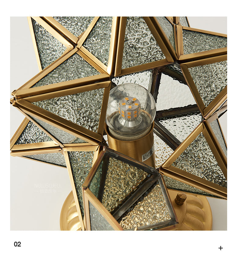 Vintage Brass Hanging Light Star Shade 1 Light Glass Pendant Lamp with Adjustable Chain for Hallway Clearhalo 'Ceiling Lights' 'Pendant Lights' 'Pendants' Lighting' 2612316