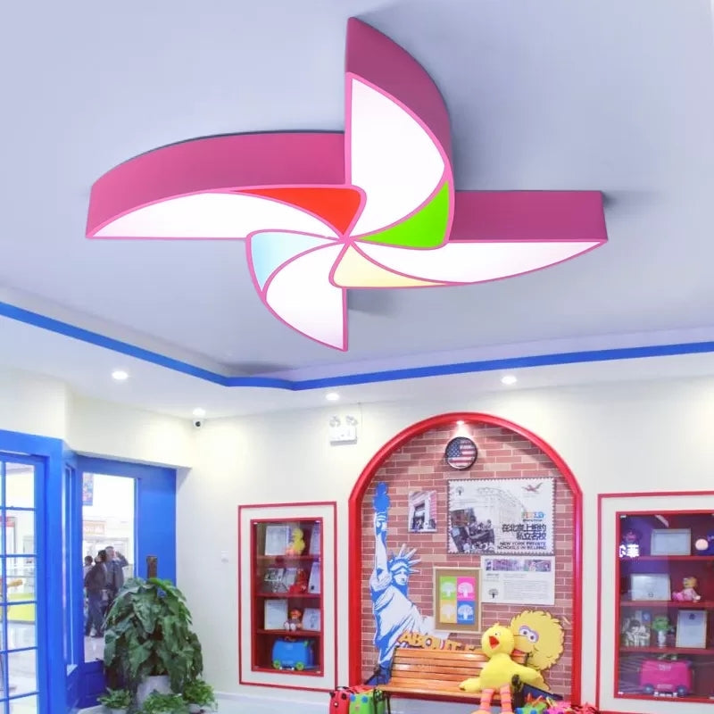 Toy Windmill Ceiling Mount Light Cartoon Acrylic and Metal Flush Light for Kindergarten Clearhalo 'Ceiling Lights' 'Close To Ceiling Lights' 'Close to ceiling' 'Flush mount' Lighting' 26128