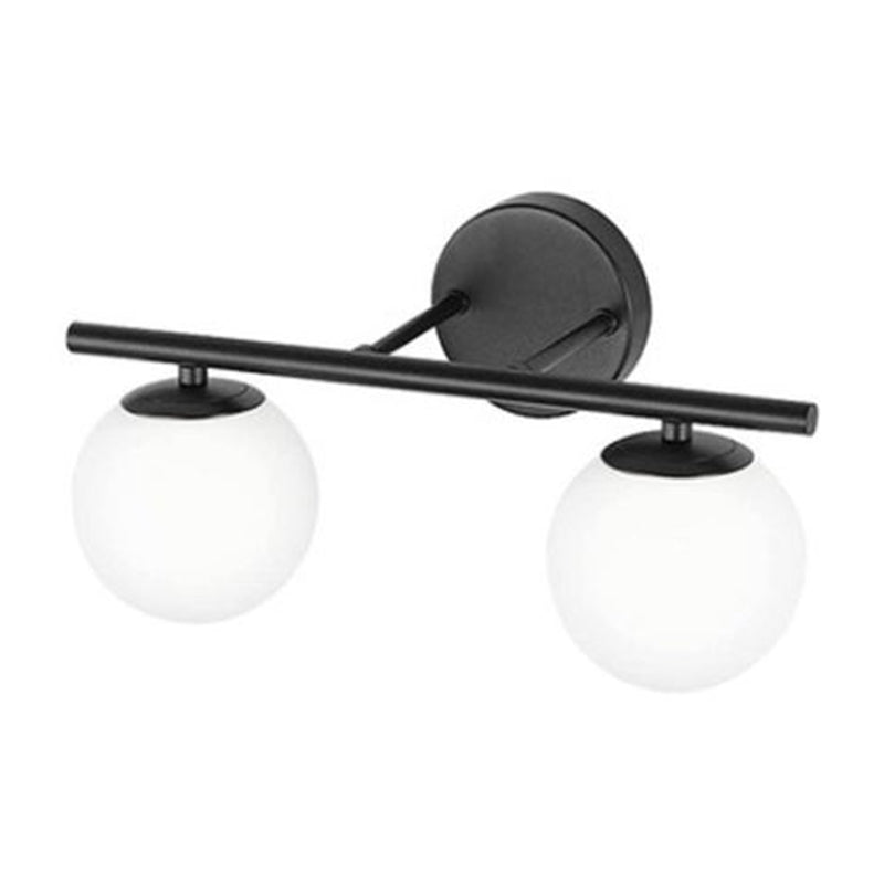 Frosted Glass Ball Vanity Lamps Bathroom Contemporary Style Metal Vanity Sconce Clearhalo 'Vanity Lights' 'Wall Lights' Lighting' 2617063