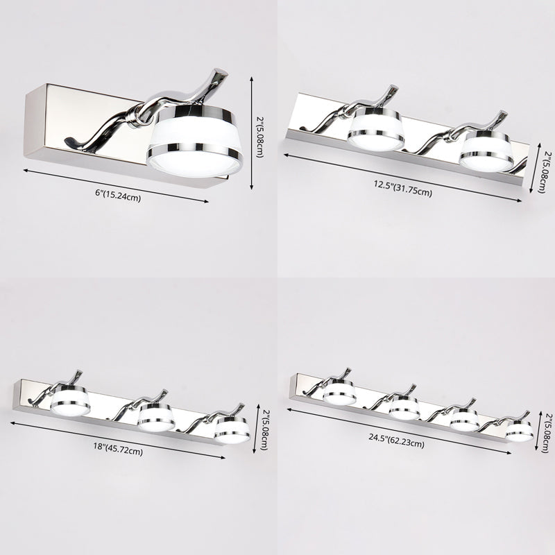 Modern LED Crystal Vanity Mirror Lights Stainless Steel Bathroom Vanity Sconce Lights Clearhalo 'Vanity Lights' 'Wall Lights' Lighting' 2617082