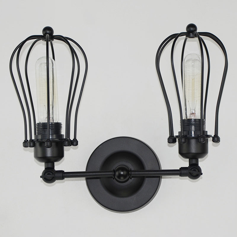 Vintage Double Vanity Lighting Industrial Style Wall Mounted Lamp for Bedroom Bathroom Clearhalo 'Vanity Lights' 'Wall Lights' Lighting' 2617179