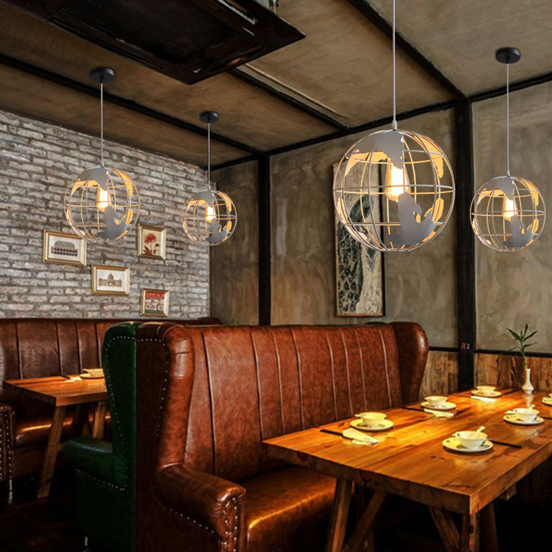 1 Light Globe Hanging Light Fixtures Retro Industrial Metal Ceiling Pendant for Bar Clearhalo 'Ceiling Lights' 'Pendant Lights' 'Pendants' Lighting' 2618291