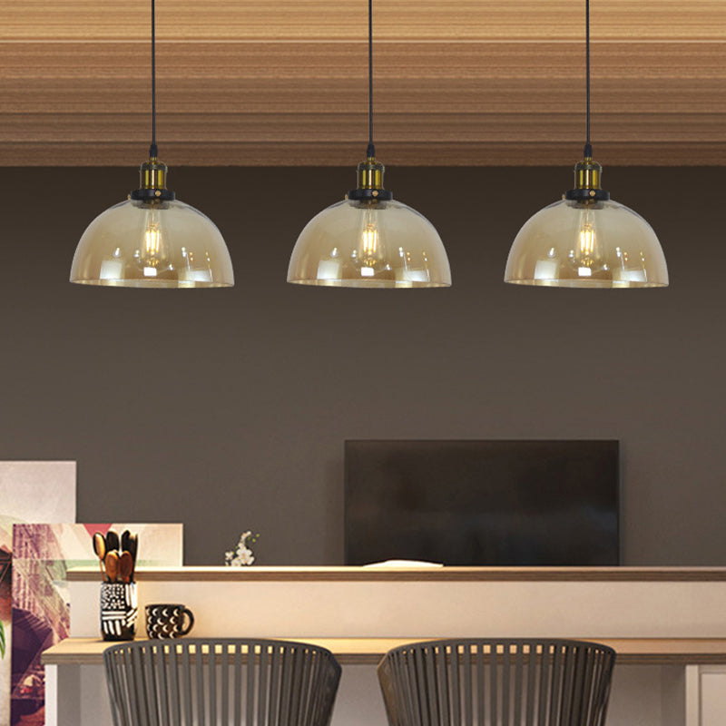 1 Light Ceiling Light Retro Industrial Style Glass Ceiling Fixture for Restaurant Clearhalo 'Ceiling Lights' 'Pendant Lights' 'Pendants' Lighting' 2618353