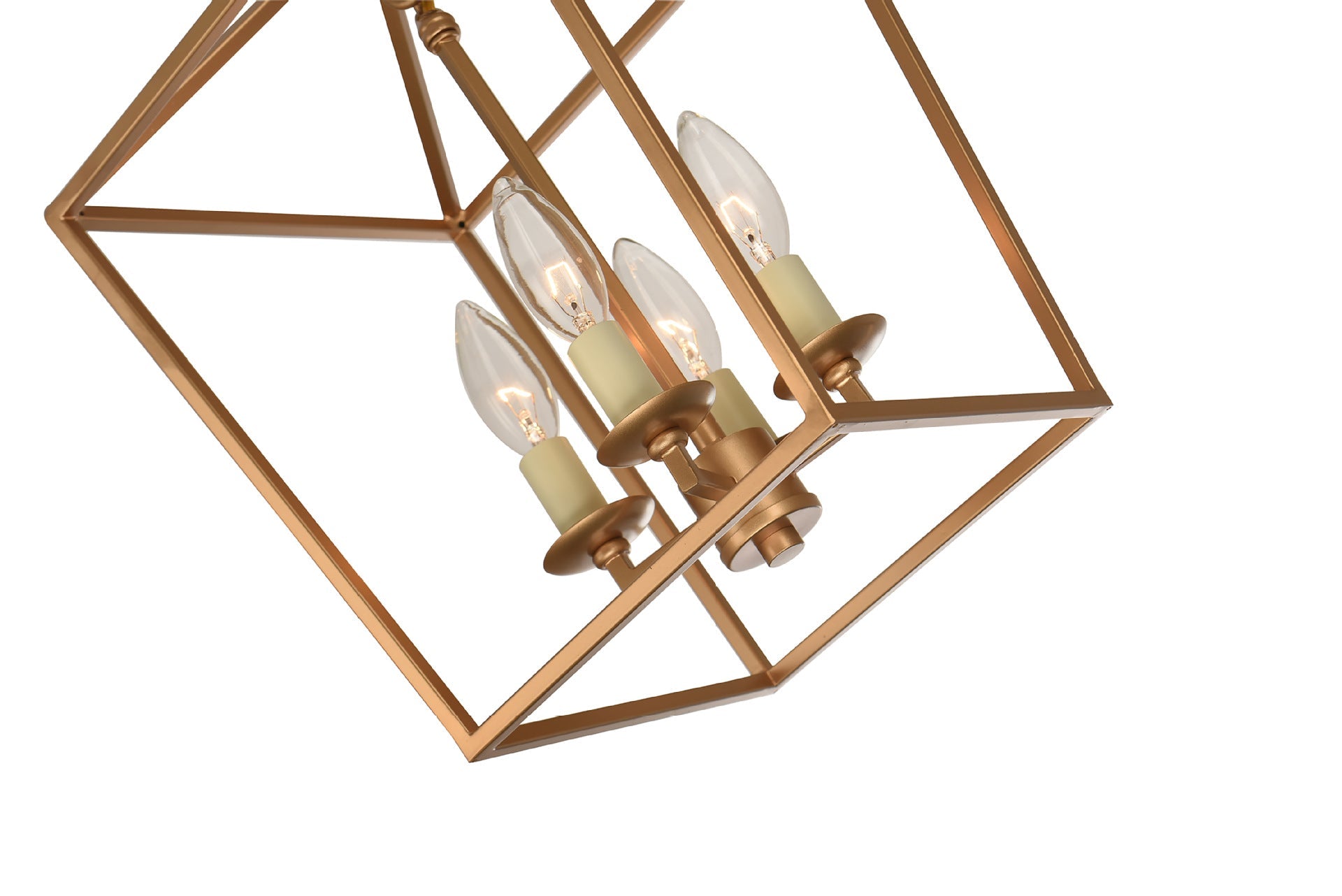 4-Light Cage Pendant Lighting Industrial Metal Hanging Chandelier with Candle Design Clearhalo 'Ceiling Lights' 'Chandeliers' Lighting' options 2619043