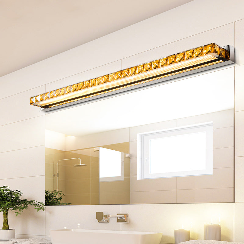 Rectangular Vanity Wall Light Fixtures Modern Luxury Style Crystal Single Vanity Lights Clearhalo 'Vanity Lights' 'Wall Lights' Lighting' 2627428