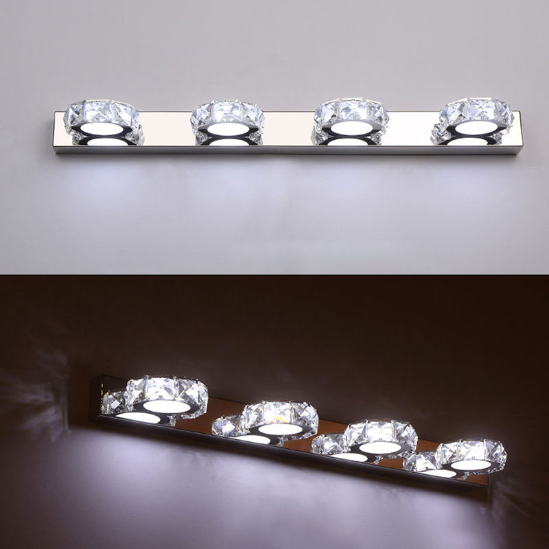 Circle Vanity Wall Light Fixtures Modern Minimalist Style Crystal Vanity Light Clearhalo 'Vanity Lights' 'Wall Lights' Lighting' 2627439