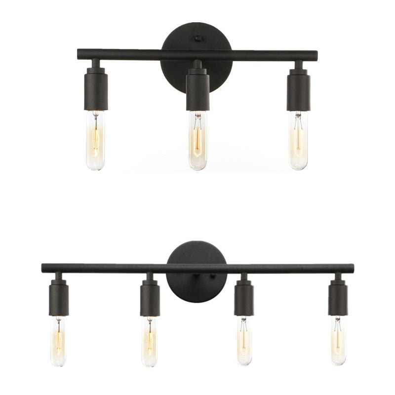 Open Bulbs Vanity Wall Light Fixtures Retro Industrial Style Metal Vanity Light Clearhalo 'Vanity Lights' 'Wall Lights' Lighting' 2627491