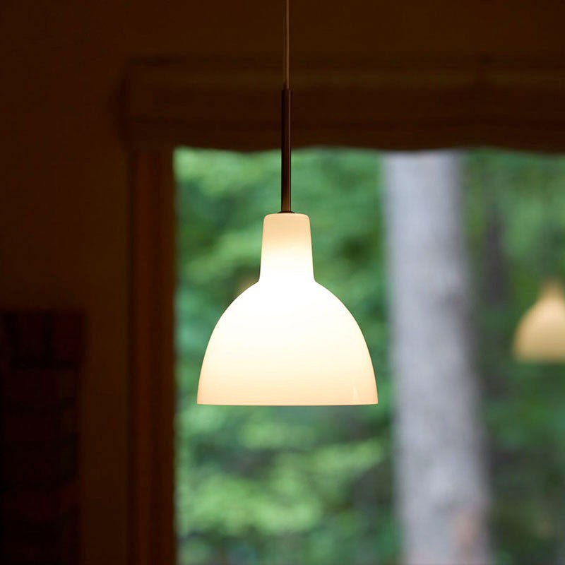 White 1 Light Bell Pendant Lamp Modern Minimalist Glass Hanging Lamp Kitchen Sink Clearhalo 'Ceiling Lights' 'Pendant Lights' 'Pendants' Lighting' 2628714