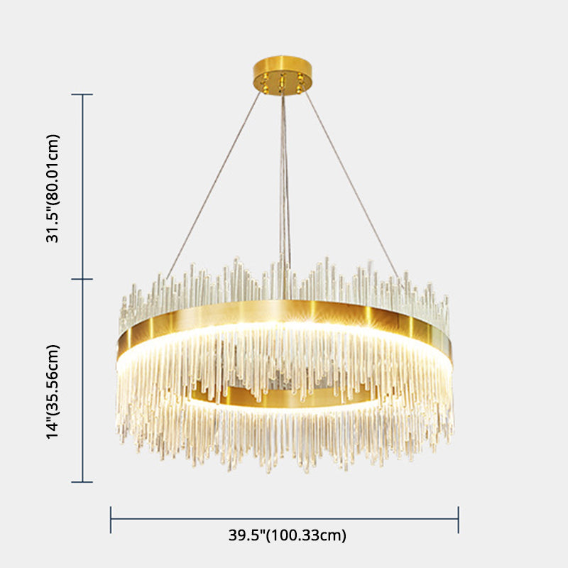 Mid-Century Modern Clear Crystal Down Lighting Pendant Round LED Suspension Lamp for Dining Table Clearhalo 'Ceiling Lights' 'Pendant Lights' 'Pendants' Lighting' 2629026