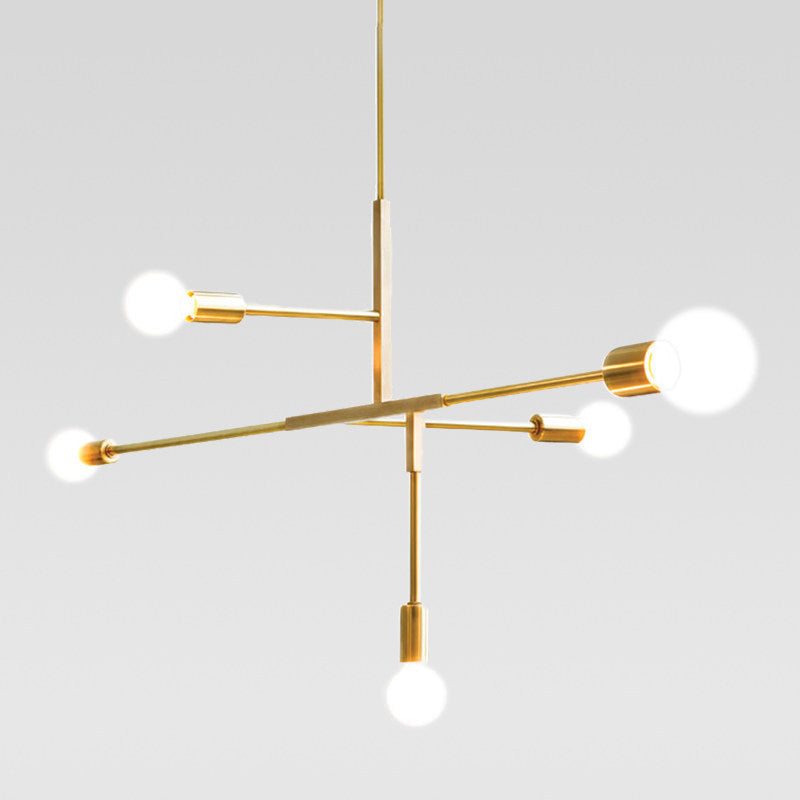 Modern Minimalist Linear Chandelier Light Fixture Molecular White Glass 5 Light Ceiling Chandelier Clearhalo 'Ceiling Lights' 'Chandeliers' Lighting' 2629572