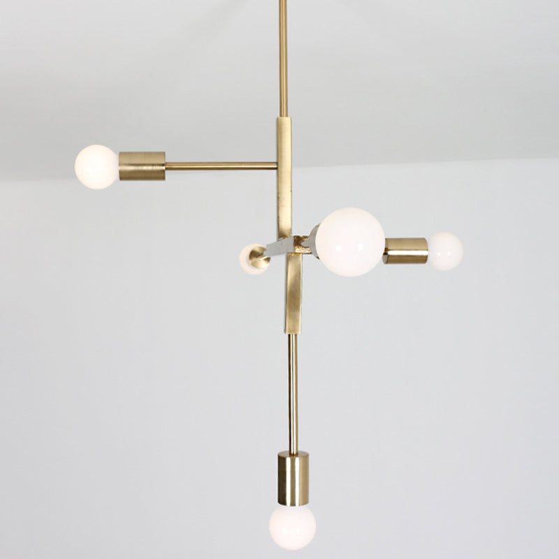 Modern Minimalist Linear Chandelier Light Fixture Molecular White Glass 5 Light Ceiling Chandelier Clearhalo 'Ceiling Lights' 'Chandeliers' Lighting' 2629574