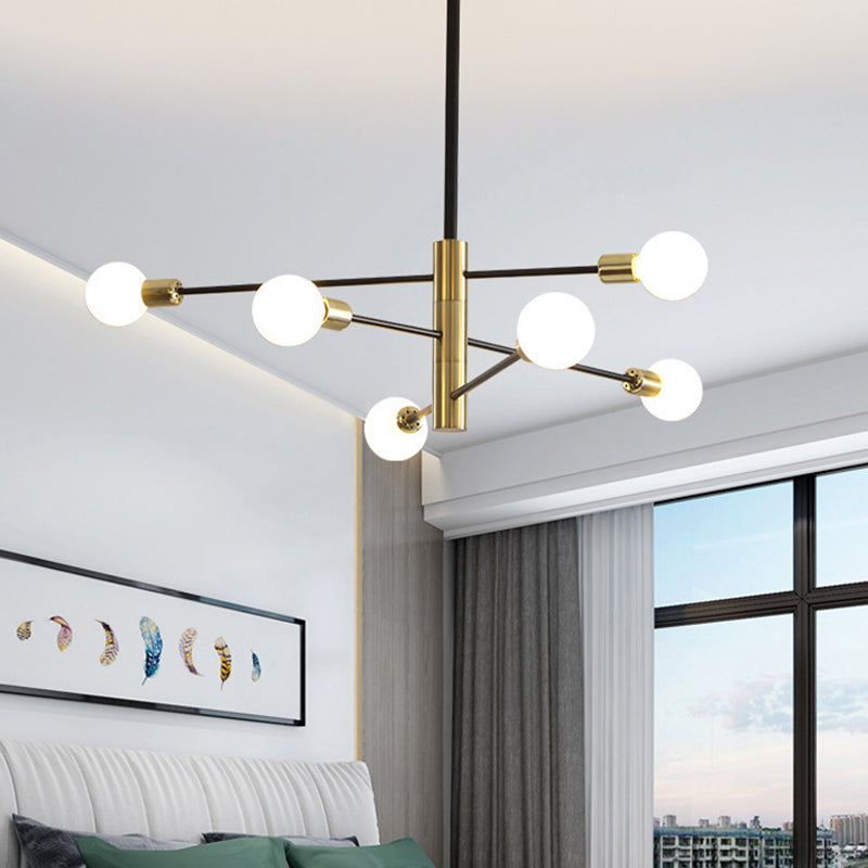 Black Molecular Chandelier Lighting Modern Sphere Glass Hanging Pendant Light for Living Room Clearhalo 'Ceiling Lights' 'Chandeliers' Lighting' options 2629785