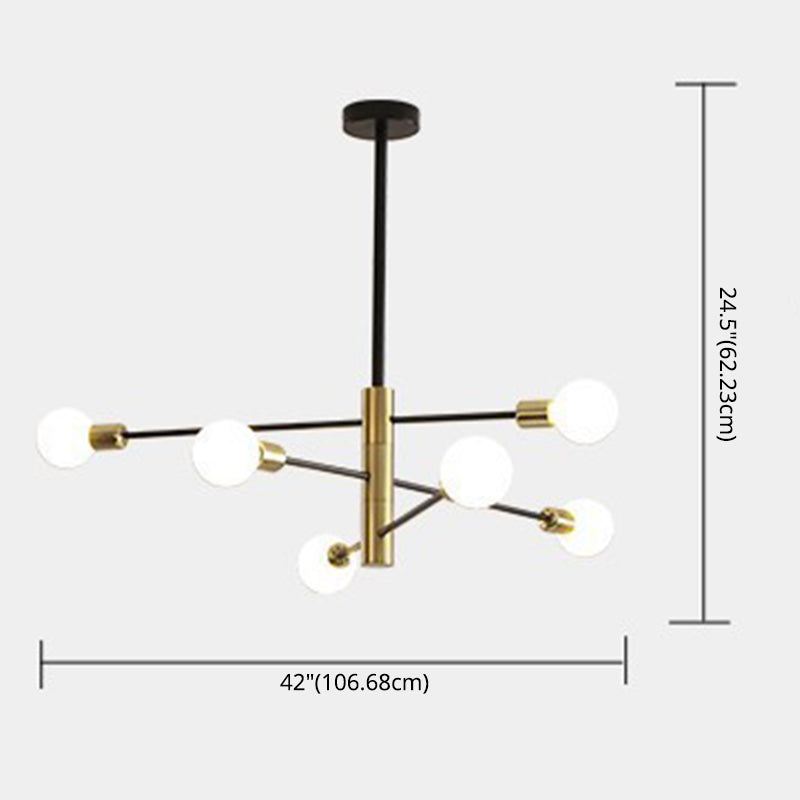 Black Molecular Chandelier Lighting Modern Sphere Glass Hanging Pendant Light for Living Room Clearhalo 'Ceiling Lights' 'Chandeliers' Lighting' options 2629794