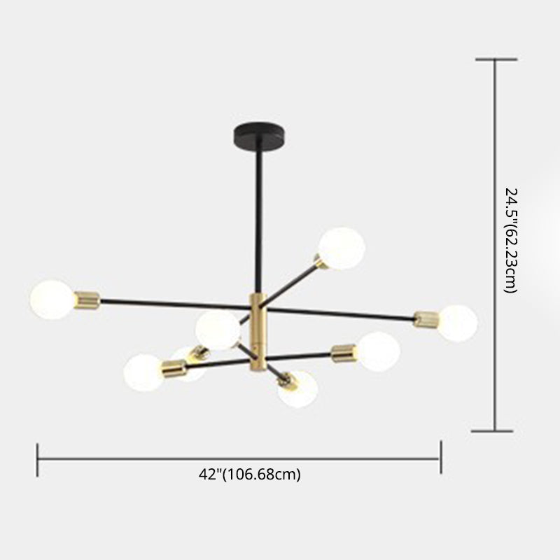 Black Molecular Chandelier Lighting Modern Sphere Glass Hanging Pendant Light for Living Room Clearhalo 'Ceiling Lights' 'Chandeliers' Lighting' options 2629795