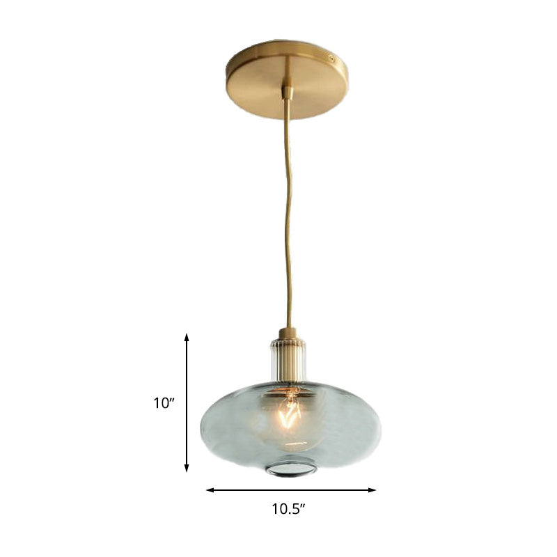 Oval Hanging Lamp Kit Modern Smoke Gray Glass 1 Head Brass Pendant Light Fixture Clearhalo 'Ceiling Lights' 'Glass shade' 'Glass' 'Modern Pendants' 'Modern' 'Pendant Lights' 'Pendants' Lighting' 263024