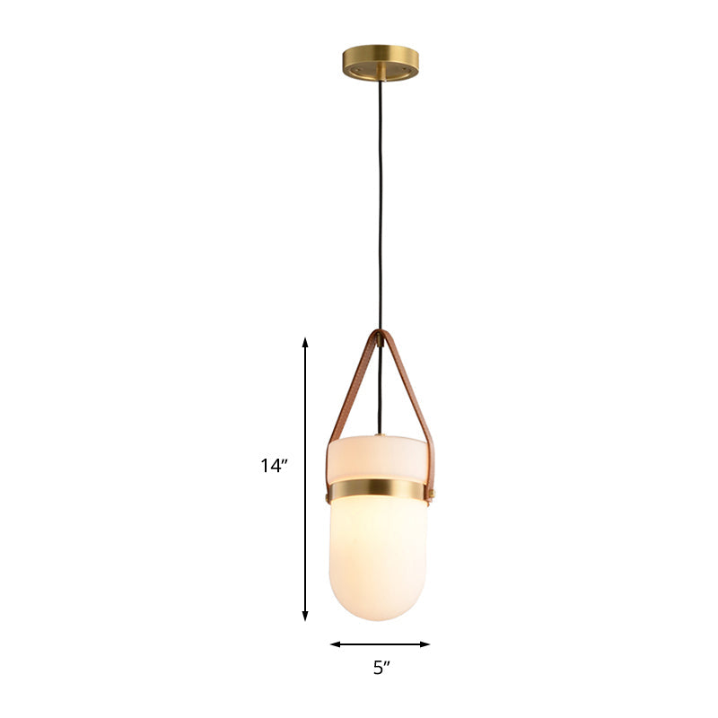 Cylinder Pendant Lamp Contemporary White Glass 1 Head Bedroom Hanging Ceiling Fixture Clearhalo 'Ceiling Lights' 'Glass shade' 'Glass' 'Modern Pendants' 'Modern' 'Pendant Lights' 'Pendants' Lighting' 263057