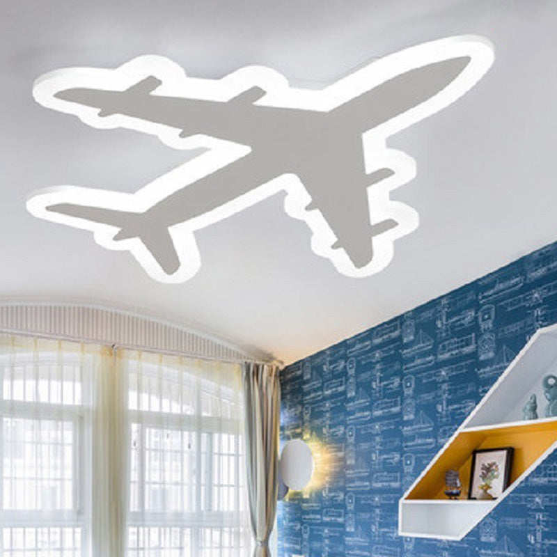 White Airplane Flush-Mount Light Fixture Minimalist LED Acrylic Ceiling Flush Mount Light White White Clearhalo 'Ceiling Lights' 'Close To Ceiling Lights' 'Lighting' 2630872