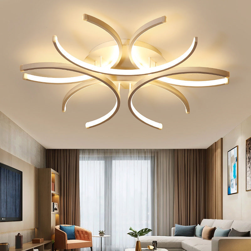 White Petal Flushmount Ceiling Lamp Contemporary LED Metal Flush Mount Ceiling Chandelier White Clearhalo 'Ceiling Lights' 'Close To Ceiling Lights' 'Lighting' 2631053