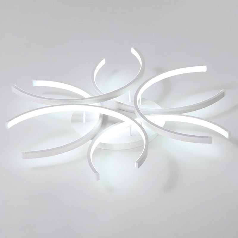 White Petal Flushmount Ceiling Lamp Contemporary LED Metal Flush Mount Ceiling Chandelier Clearhalo 'Ceiling Lights' 'Close To Ceiling Lights' 'Lighting' 2631058