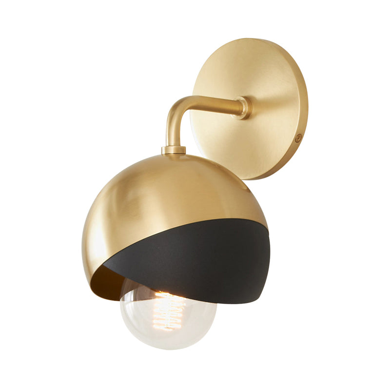 Chrome/Gold/Rose Gold Globe Open Bottom Wall Lamp Modernist Metal 1 Light Wall Mounted Lighting Clearhalo 'Wall Lamps & Sconces' 'Wall Lights' Lighting' 263937