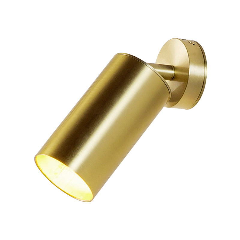 Golden 1 Head Wall Mount Light Contemporary Metallic Cylindrical Surface Wall Sconce Clearhalo 'Wall Lamps & Sconces' 'Wall Lights' Lighting' 263952