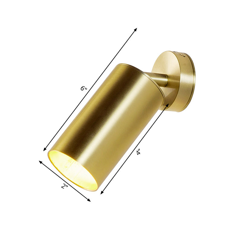 Golden 1 Head Wall Mount Light Contemporary Metallic Cylindrical Surface Wall Sconce Clearhalo 'Wall Lamps & Sconces' 'Wall Lights' Lighting' 263953