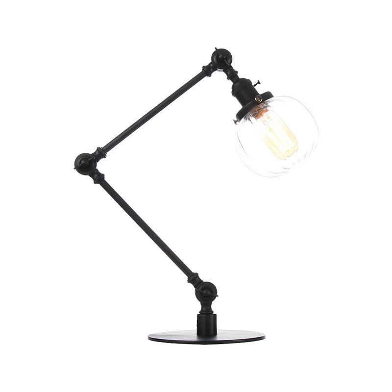 Amber/Clear Glass Global Table Lighting Vintage Stylish 1 Light Black/Bronze Finish Table Lamp for Bedroom Clearhalo 'Lamps' 'Table Lamps' Lighting' 264760