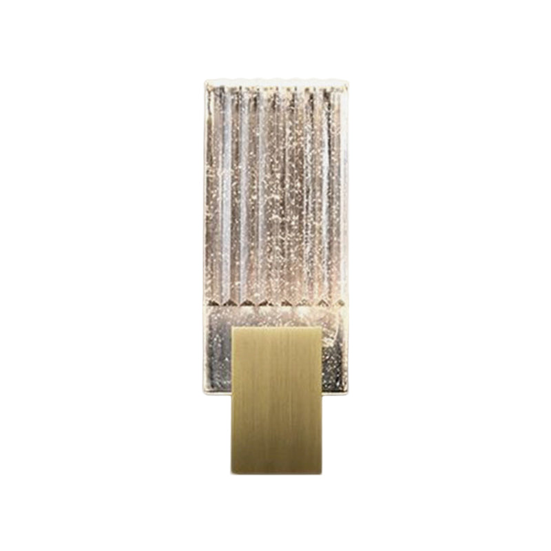 Seedy Glass Rectangle Wall Lighting Fixture Loft LED Integrated Flush Wall Sconce in Brass Clearhalo 'Wall Lamps & Sconces' 'Wall Lights' Lighting' 265308