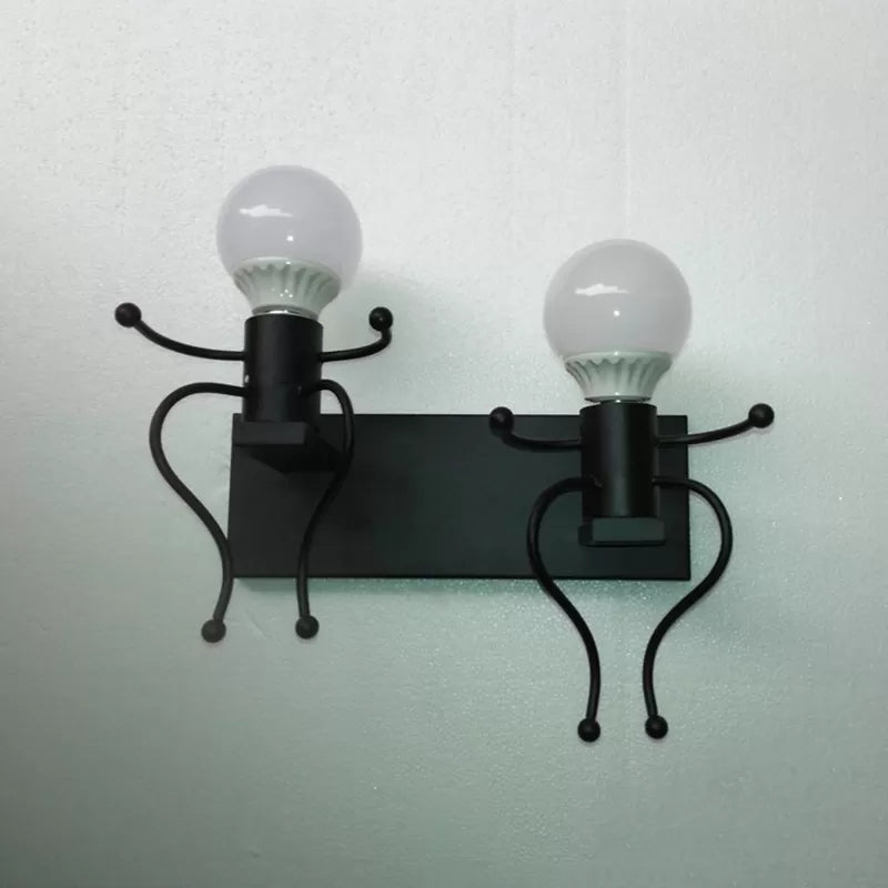 Modern Style Night Light Little People Two Lights Metal Sconce Light for Corridor Stair Clearhalo 'Night Lights' 'Wall Lights' Lighting' 26532