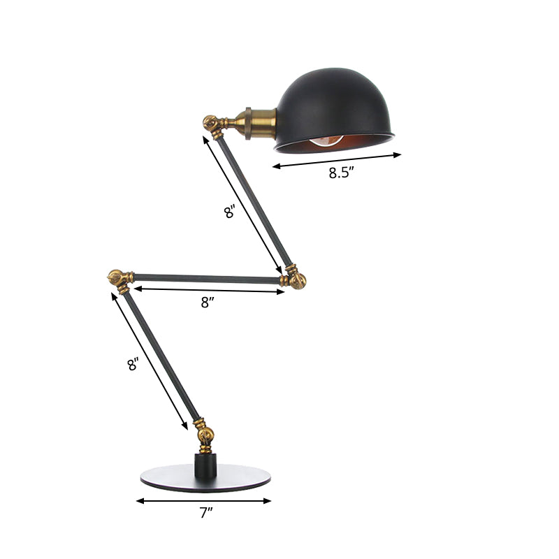 Black/Brass Domed Table Lighting Industrial Style 4