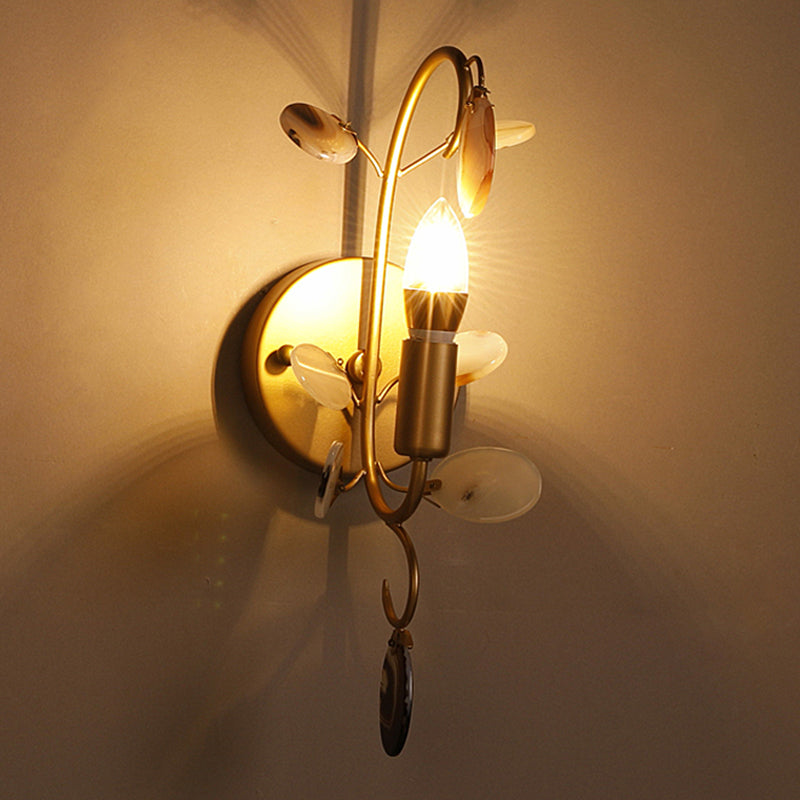 Bare Bulb Wall Sconce Lighting with Curved Arm Modern Metal 1 Light Sconce Light Fixture in Brass Clearhalo 'Wall Lamps & Sconces' 'Wall Lights' Lighting' 265363