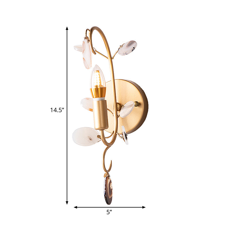 Bare Bulb Wall Sconce Lighting with Curved Arm Modern Metal 1 Light Sconce Light Fixture in Brass Clearhalo 'Wall Lamps & Sconces' 'Wall Lights' Lighting' 265366