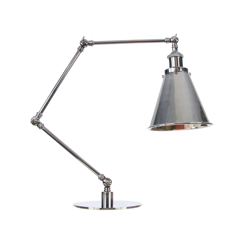 Tapered Study Room Desk Lighting Metal 1 Light Industrial Reading Book Light with 8