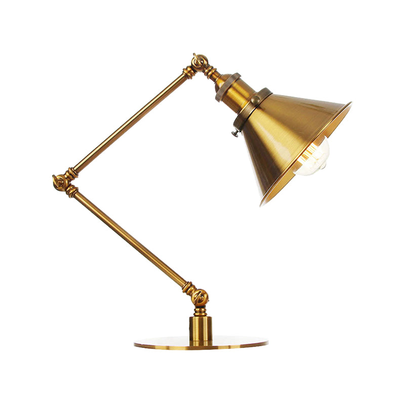 Industrial Stylish Flared Table Lamp Metallic 1 Light Dining Room Table Light with 8