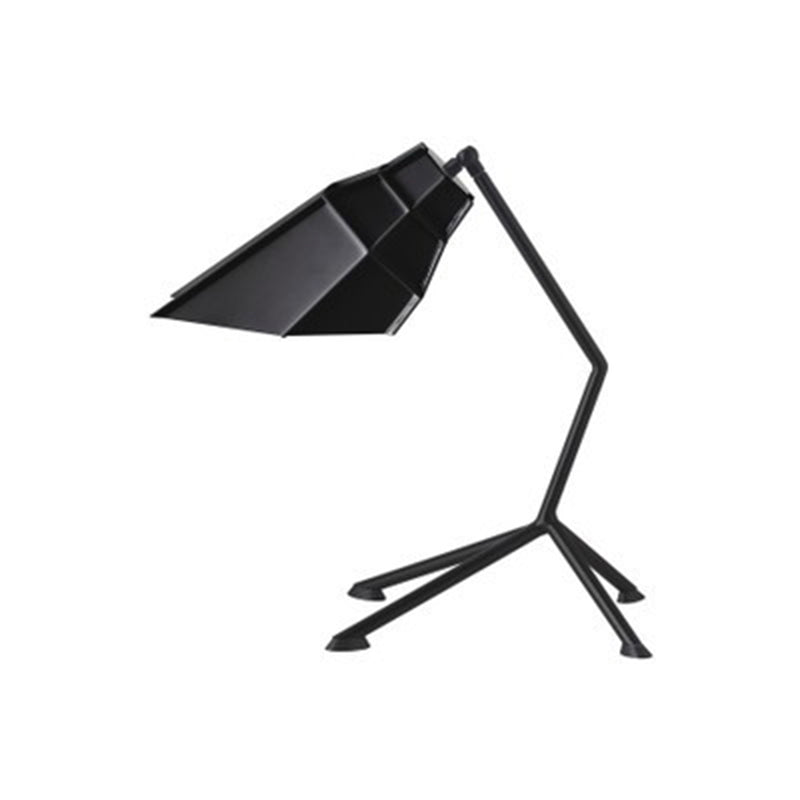 Tripod Table Lamp with Geometric Shade Contemporary Style Metallic 1 Head Black/Red Adjustable Table Light Clearhalo 'Lamps' 'Table Lamps' Lighting' 267215
